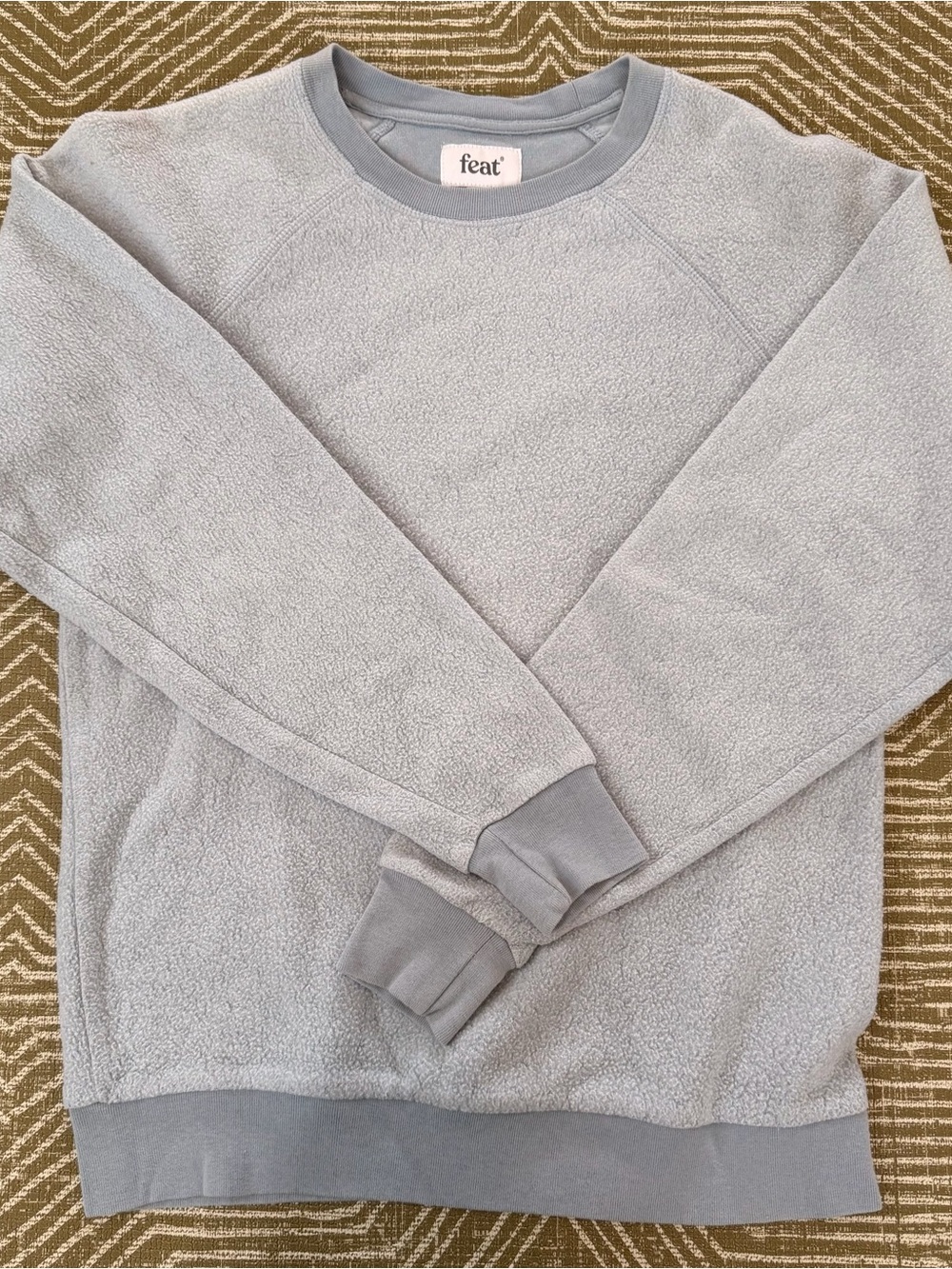 Feat Sherpa Fleece Crewneck Sweatshirt Light Blue Women’s Small